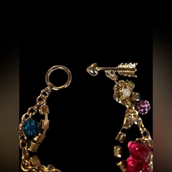 BETSEY JOHNSON Primary Colors Gummy Bear Fireball Crystals Charm Bracelet NWT - Picture 2 of 7